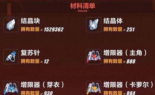 崩坏3后崩坏书有哪一些材料_崩坏3后崩坏书全部材料作用列表