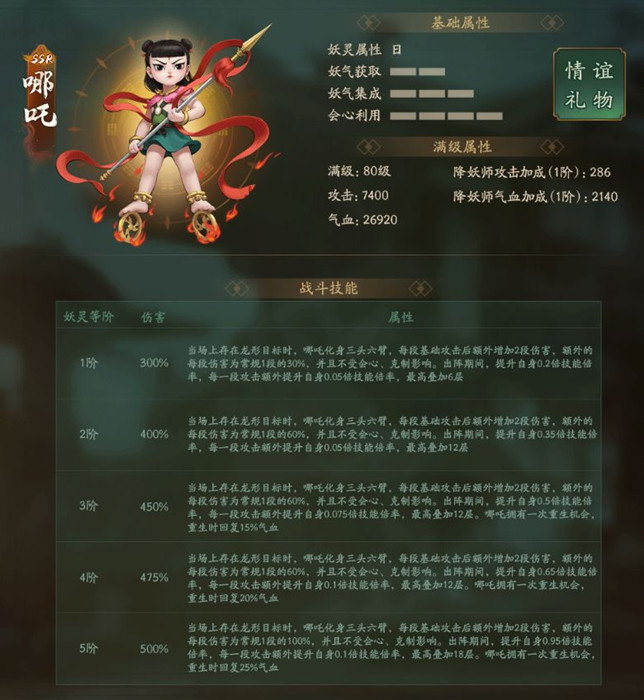 神都夜行录手游妖灵哪吒技能效果展示_神都夜行录手游妖灵哪吒技能有哪些